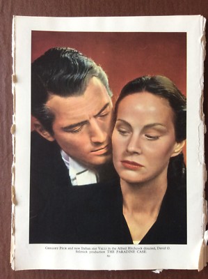 K1h Ephemera 1940er Book Plate Filmstar Gregory Peck Valli Paradine Case  