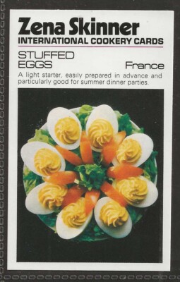 BROOKE BOND (TEA)-ZENA SKINNER COOKERY CARD 1974-#17- FRANCE - STUFFED EGGS