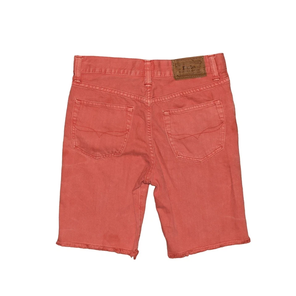 POLO RALPH LAUREN $50 необработанный потертый кромки Sullivan тонкий Jean короткие красный мальчик M 10-12 - Изображение 2 из 4