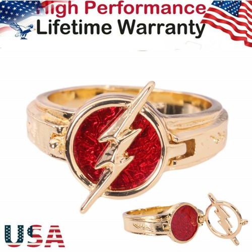 Xcoser The Flash Season 5 Flash Ring Gloden Red Accessories Cosplay