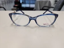 CHELSEA MORGAN CM 8004 BLUE HORN FRAMES EYEGLASSES 53-17