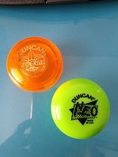 Lot of 2 Duncan Yoyos - Orange Imperial and Neon Green Neo - Both Made in USA