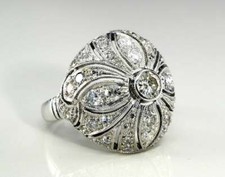 Lab-Created Art Deco Style Old European Cut 2.4CT Cubic Zirconia Engagement Ring