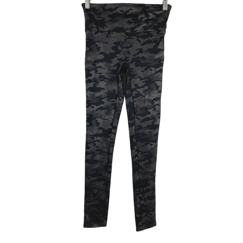 Spanx Leggings Faux Leather Camo Black 