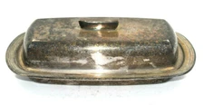 Vintage 1883 F.B. Rogers Silver Co. 1996 Butter Dish Server With Glass Tray