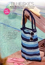            ~ Pull-Out Knitting Pattern For Lovely Lacy Stripe Tote/Beach Bag  ~