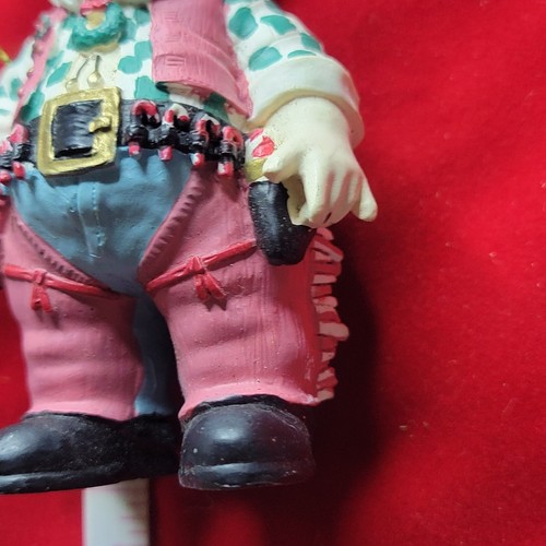 1994 Cowboy Santa House of Lloyd Ornament Christmas Resin 3 inch Boots and Hat - Picture 4 of 7