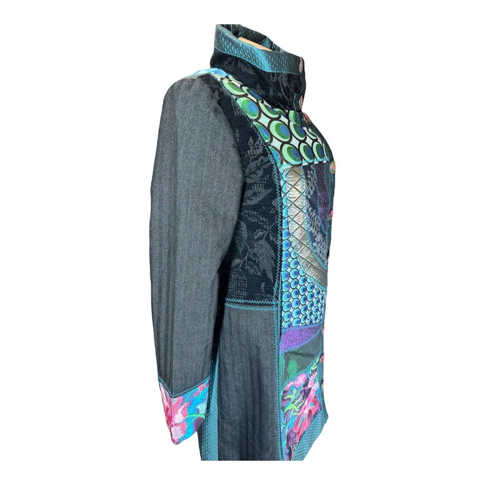 Desigual Multicolor Embroidered Patchwork Herring… - image 8