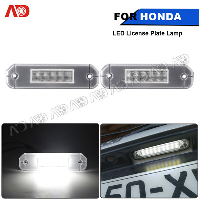 2x 2D LED License Plate Light Lamp For Honda Civic Coupe Hatchback Sedan Del Sol