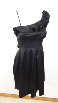 TEEZE ME Damen Schwarzes Satin Party Kleid Junior Größe 3