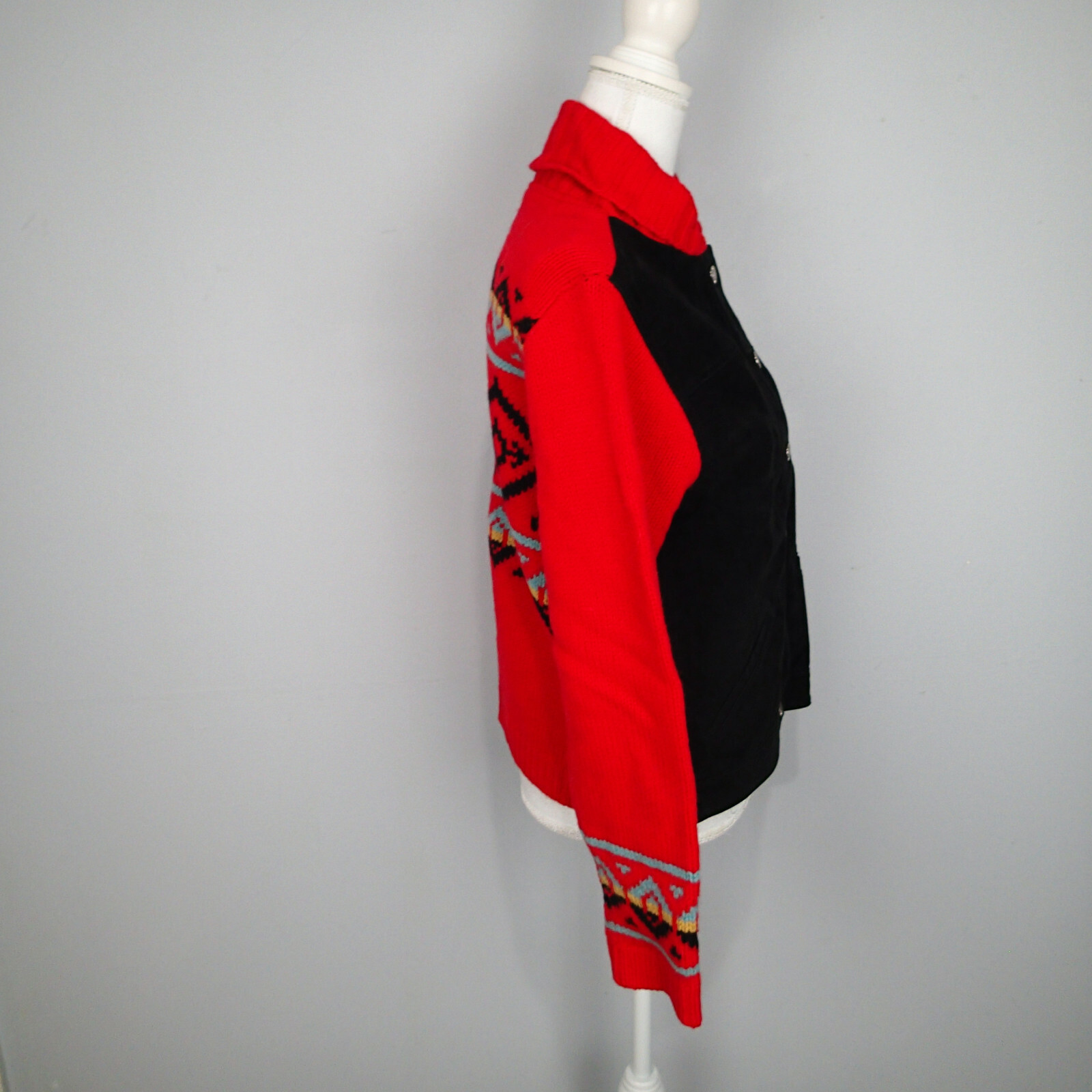 Pendleton Wool Suede Jacket Red/Black cardigan sw… - image 5