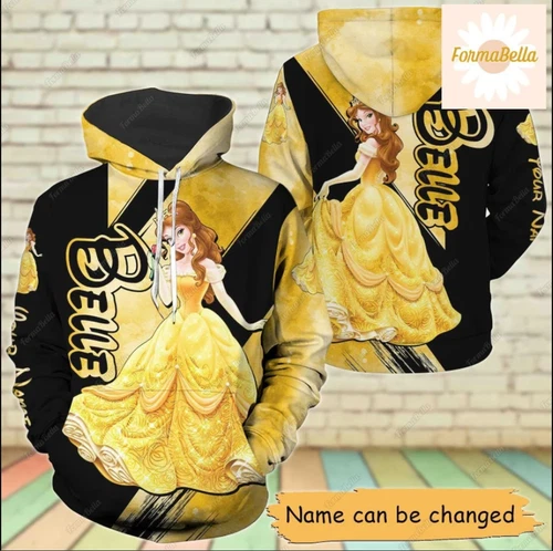 Personalized Princess Belle 3D HOODIE Halloween Gift