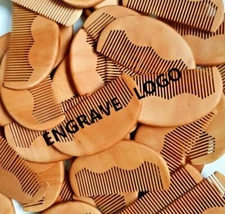 Custom LOGO-Peach Wood Beard style Beard Care Comb Wooden Pocket Comb barber