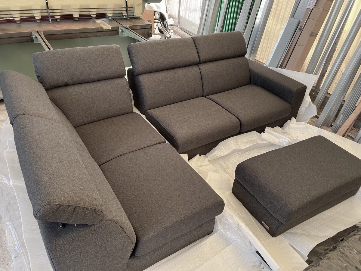 divano angolare nuovo POLTRONESOFÁ Grigio Scuro Nero