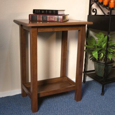 Credence Table, Walnut Stained Credence Table (USUALLY SHIPS IN 2 TO 3 DAYS)