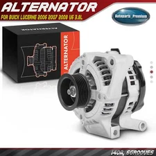 Alternator for Buick Lucerne 2006 2007 2008 V6 3.8L 12V 140A CW 6-Groove Pulley