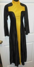 PRAISE DRESS LITURGICAL DANCE GOLD black PRAISEWEAR ch/ladies sz
