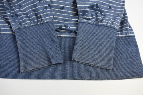 Sudadera Con Capucha Para Mujer Pequeña Delgada Rayas Estampado De Pájaro Azul - Imagen 5 de 7