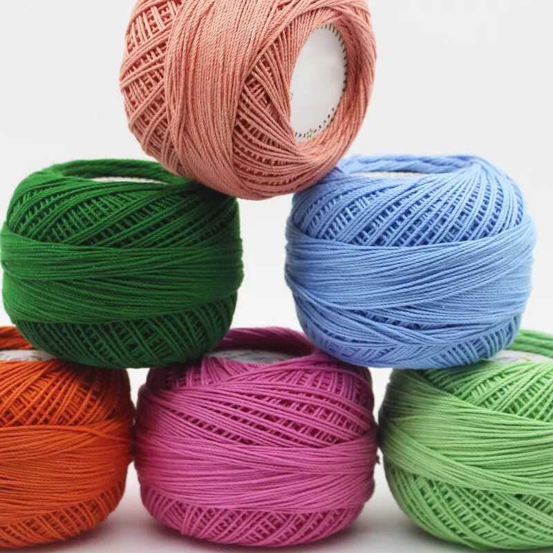 Thin Colored Lace Yarn Crochet Yarn Cotton Knitting DIY Sewing Machine  Thread