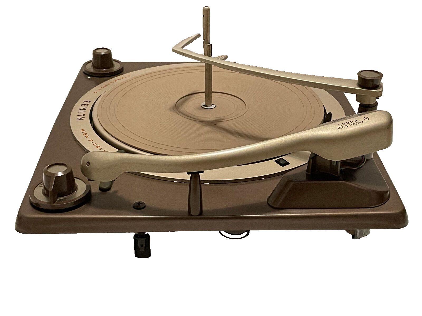 Beautiful 1962 vintage Zenith Cobra record player Cobramatic turntable