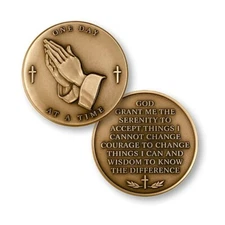 ONE DAY AT A TIME GOD GRANT ME SERENITY PRAYER 1.75" CHALLENGE COIN 