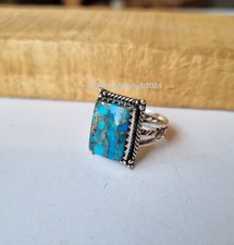 Nice Blue Turquoise Gemstone Ring 925 Sterling Silver Wedding Gift Ring PG5360