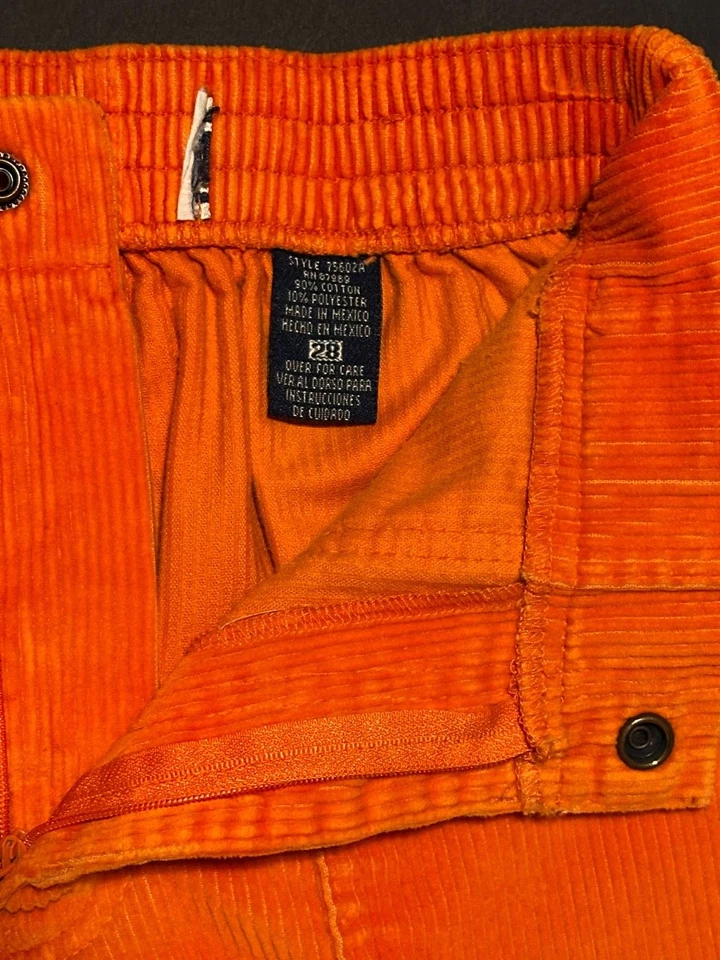 Vintage OP Neon Orange Shorts Wide Wale Cord surfcore - Image 4 of 4