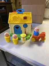 Vintage Fisher Price 1974 Jumbo Little People 1984 House 136 Tractor Lot 6 Pc