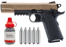 Umarex Colt M45 CQBP Blowback CO2 .177 Cal Air Pistol w/ 5x12 CO2 and BBs Bundle