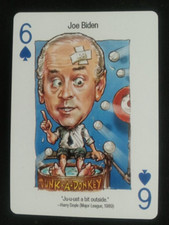 2008 Politicards Playing Card Red Back Joe Biden 6 Spades