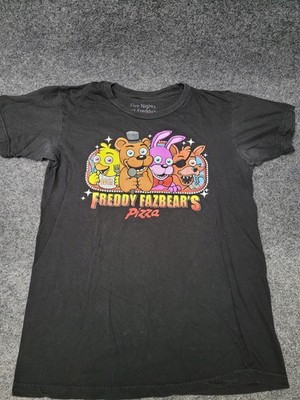Five Nights At Freddy's Shirt Youth XS Black Freddy Fazbear Pizza Graphic Horror