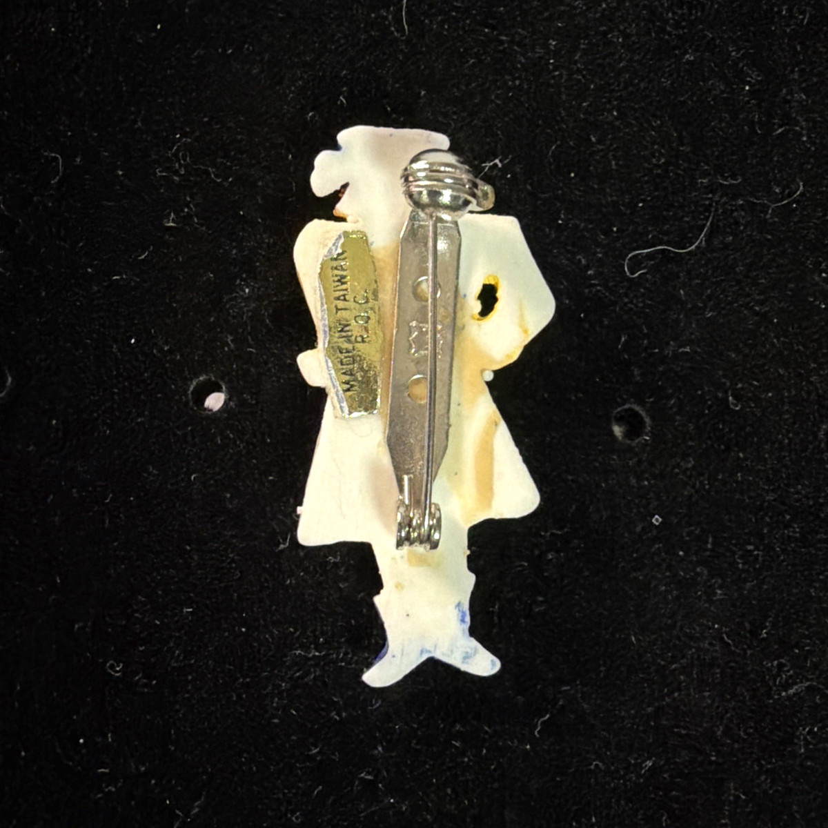 VTG Celluloid Plastic Nautical Lady w/Sailor Cap & Fancy Lady Kitsch Pin Brooch View 4
