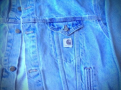 Vintage 90's Carhartt Denim Trucker Jacket Blue J12 DST Mens XL | eBay
