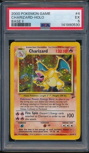 2000 Pokemon Game 4 Charizard Holo Base II 2 PSA 5 EX - 141990530