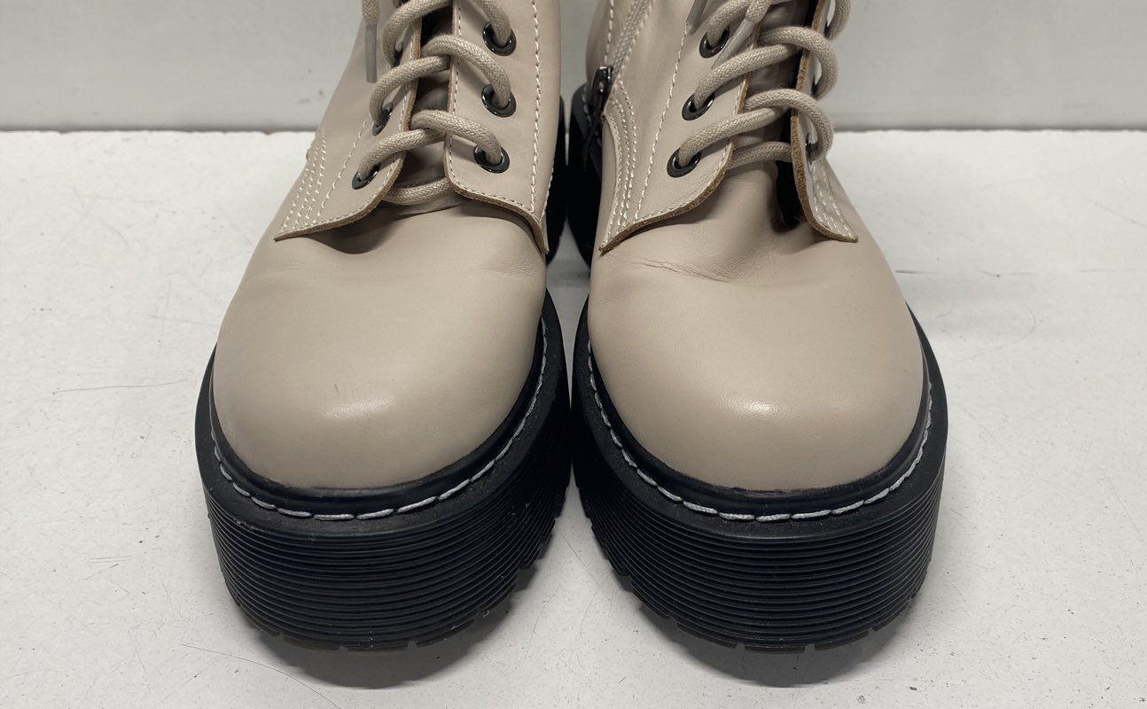 Jo Mercer Beige Solid Combat Boot Boot Women Size… - image 2
