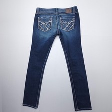 Buckle BKE Madison Skinny Low Rise Jeans Size 30 x 31.5 Dark Wash Embellished