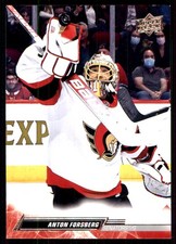 Anton Forsberg 2022-23 Upper Deck #128 Senators NHL READ FREE SHIP AutographDen