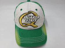 Quaker State Motor Oil Racing Distressed Snapback Hat Cap Men Women White Green