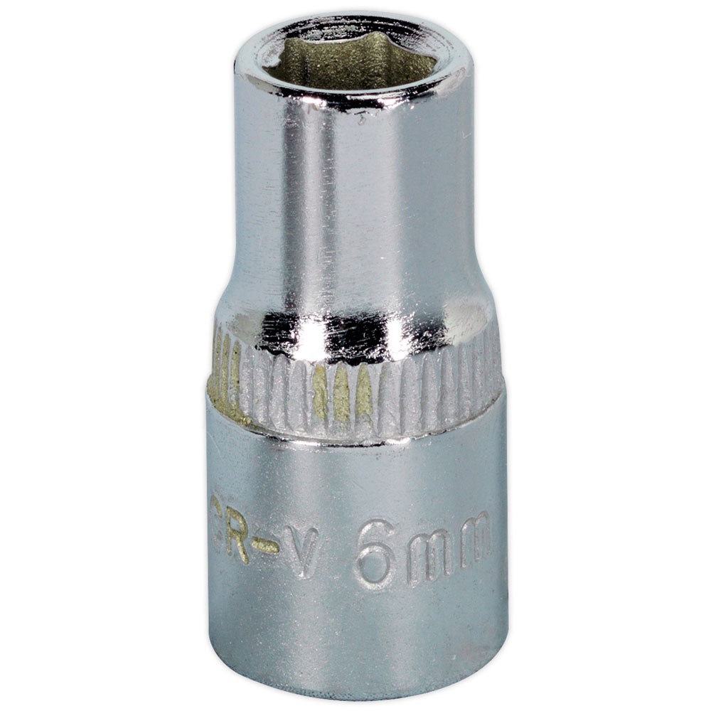 Sealey Walldrive® Socket 6mm 1/4sq Drive Fully Polished