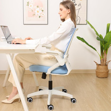 Ergonomic Blue Mesh Office Chair with Adjustable Height Lumbar Support