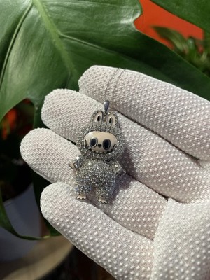 VS+ 2,50ctw Labor Diamant hellbraun Emaille Anhänger 18 Zoll Kette .925 Silber