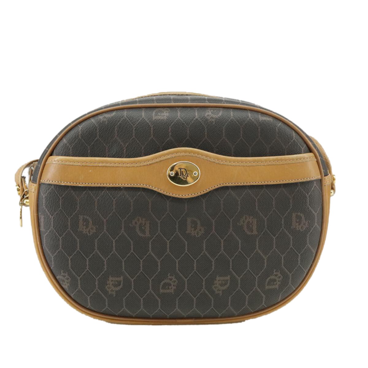 Dior Authentic Honeycomb Black Canvas Shoulder Bag