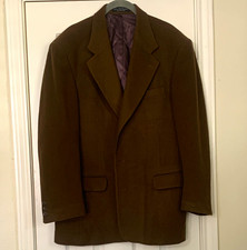 Bachrach Brown Cashmere Blazer Sport Coat 48" Chest Single-Breasted 3-Button