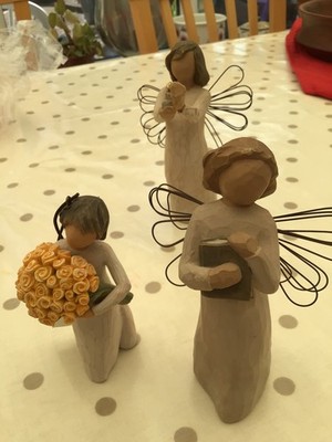 3 x Willow Tree Figuren Demdaco Susan Lordi Engel der Hoffnung, Lernen, Good Cheer