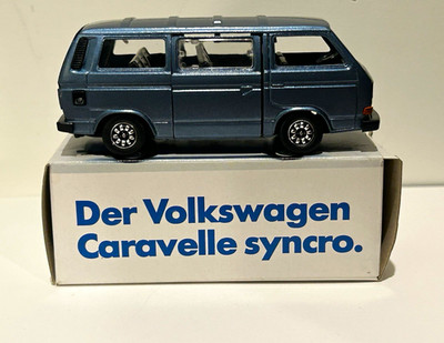 1:43 Schabak Volkswagen VW Caravelle Syncro Blue Diecast Van w/ Box