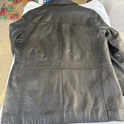 Kenneth Cole Reaction Mens Genuine Leather Jacket Sz.Medium Classic 3 Button image 3
