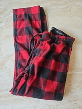 NWOT Hanes X-Temp Mens Flannel Pajama Lounge Pants MED Red Black Plaid Pockets