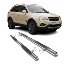 Edelstahl Trittbretter Schwellerrohre für Opel Antara Edelstahl Silber 2tlg