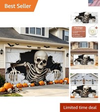 Large 7 x 16 ft Halloween Garage Door Banner - Easy Install Lightweight