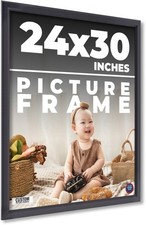 24x30 Frame Black Picture Frame - Complete Modern Photo Frame Includes UV Acryli